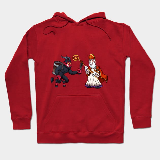 Saint Nicholas VS Krampus Hoodie by TheMaskedTooner